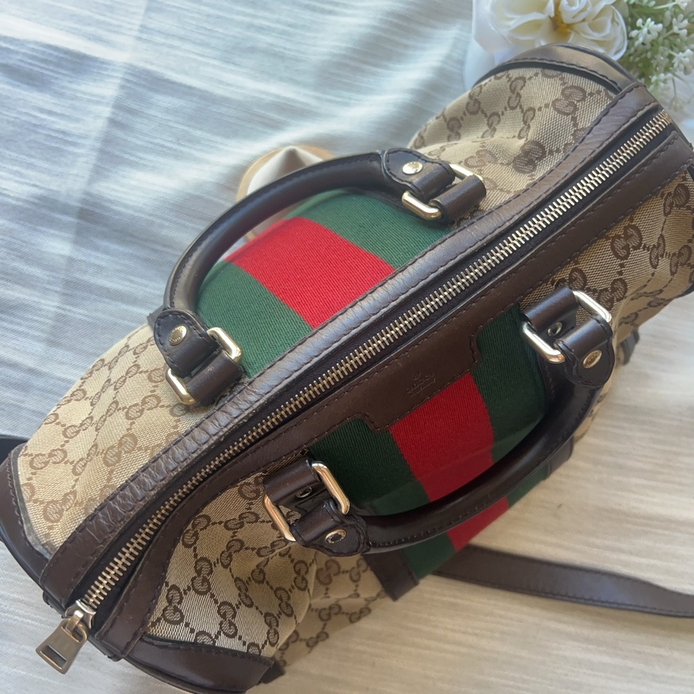 Gucci GG Supreme Medium Boston Bag w/ Strap - Picture 3 of 9